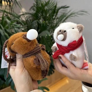 Móc khóa Capybara thổi bong bóng cute/ Móc khoá chuột lang lang thang Capypara cao cấp Meeko