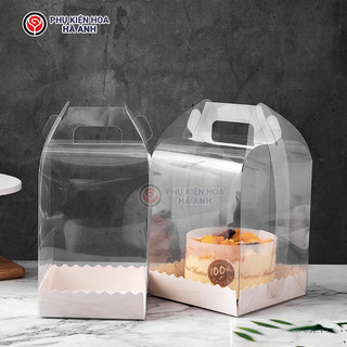 Hộp Mica Đáy Sóng Trong Suốt Làm Hoa, Đựng Bánh