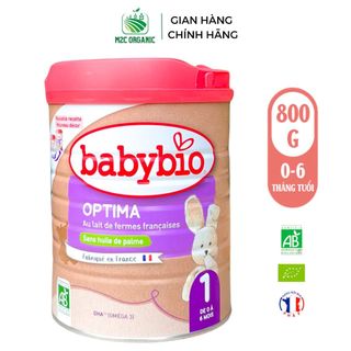 Sữa bò hữu cơ Babybio số 1 dòng Optima bổ sung lợi khuẩn 800g (0 - 6 tháng) hàng nhập khẩu Pháp