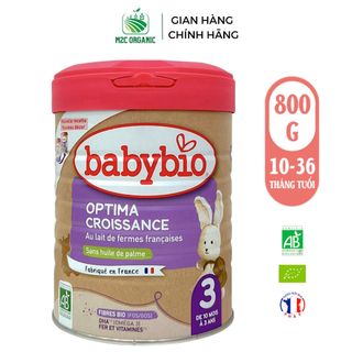 Sữa bò hữu cơ tăng trưởng Babybio số 3 dòng Optima bổ sung lợi khuẩn 800g (10 - 36 tháng)