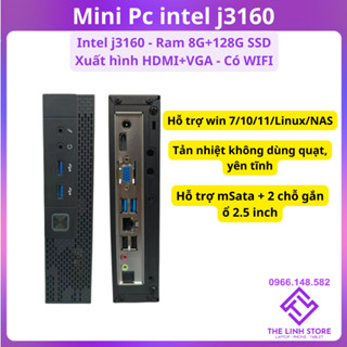 Cây máy tính mini PC mini intel J3160 hỗ trợ NAS - Ram 8G 128G SSD