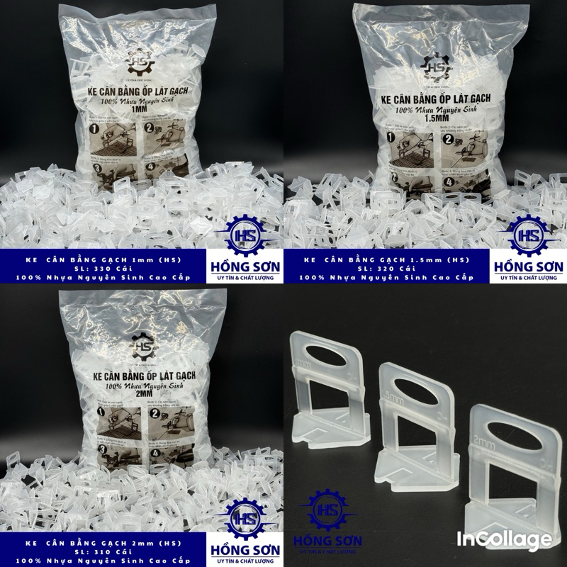 1 Kg Ke Cân Bằng Ốp Lát Gạch (Khoảng 350 đến 370 cái) 1.0 mm, 1.5 mm... Tùy chọn size - không bao gồm Ke Nêm Đỏ