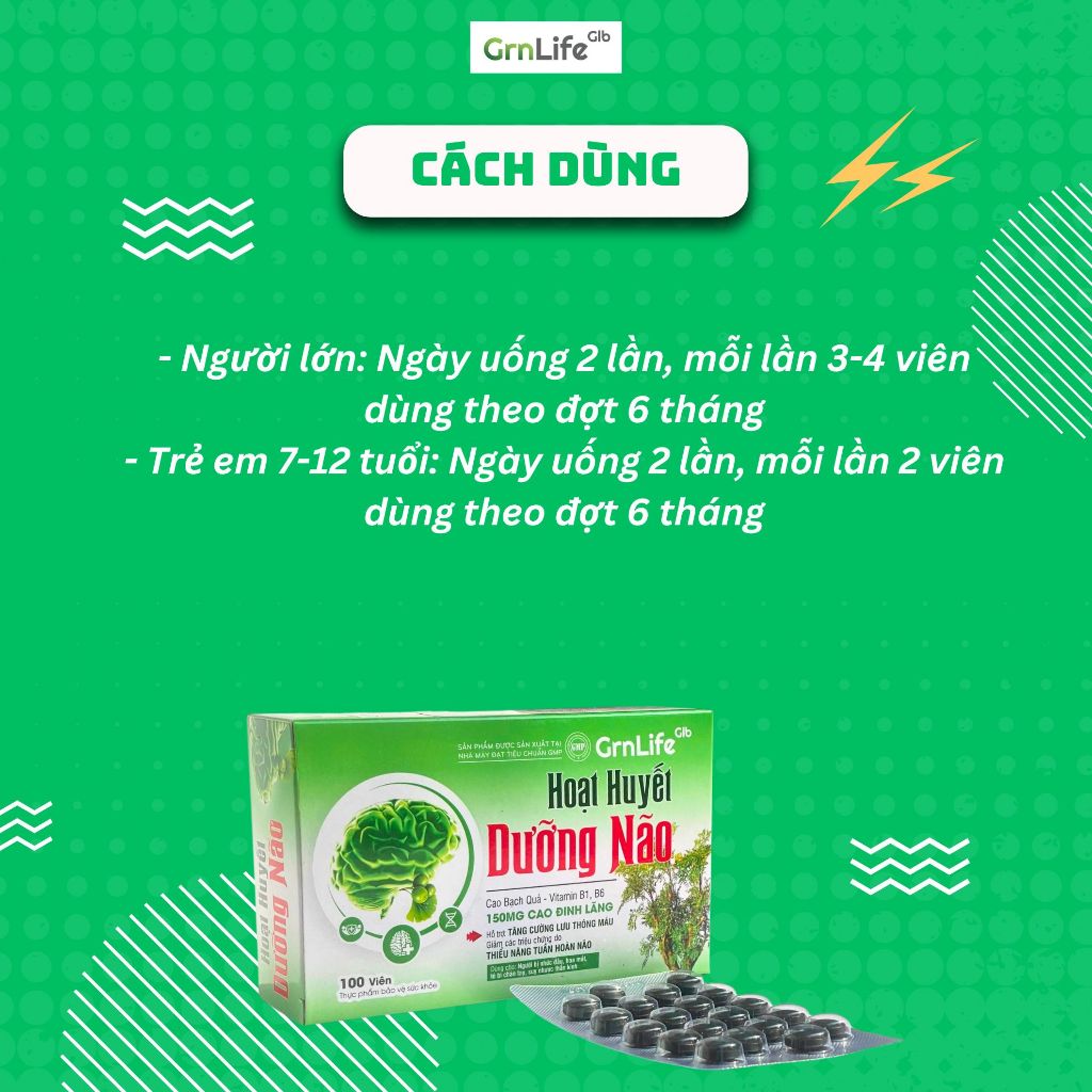 Hoạt Huyết Dưỡng Não Đại Uy (100 viên) - Bổ não, tăng cường trí nhớ (bao phim, bao đường)