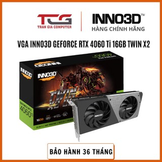  Card Màn Hình INNO3D GEFORCE RTX 4060 Ti 16GB TWIN X2 OC BLACK Bảo Hành 36 Tháng 