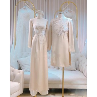Cặp áo dài cưới ,thảo ny bridal kèm mấn quần cực kỳ sang trọng mã ad93