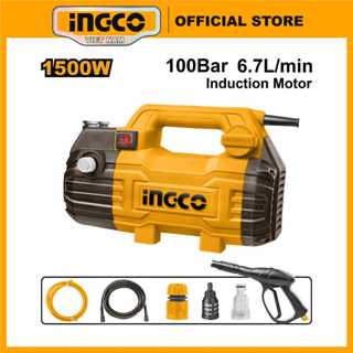 Máy bơm nước rửa xe áp lực cao 1500W dây đồng, motor không chổi than, áp lực nước 100Bar INGCO HPWR15028