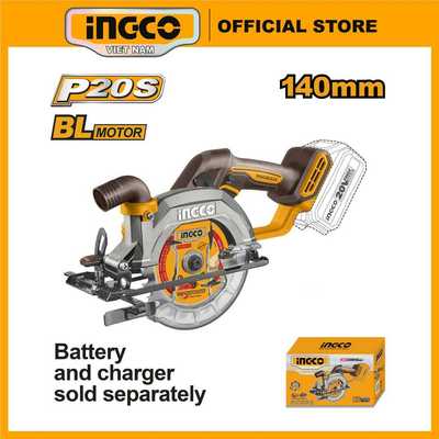 Thân máy cưa gỗ cầm tay dùng pin 20V INGCO CSLI1402 motor không chổi than kèm 1 lưỡi 140mm (chưa bao gồm Pin & Sạc)