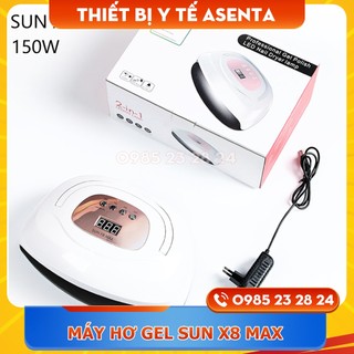 Máy hơ gel sun x8 max, máy hơ móng cỡ lớn hơ 2 tay cùng lúc, đèn led/uv 150w