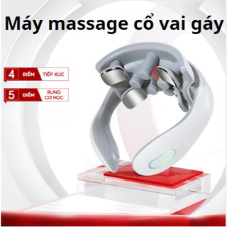 Máy massage cổ vai gáy cơ vật lý kết hợp xung điện mát xa 4 điểm chạm 5 đầu rung