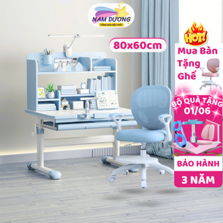 Bộ bàn học sinh Nam Dương S89 Nâng cấp giá sách lớn Mặt bàn gỗ tự nhiên Nâng hạ tay quay