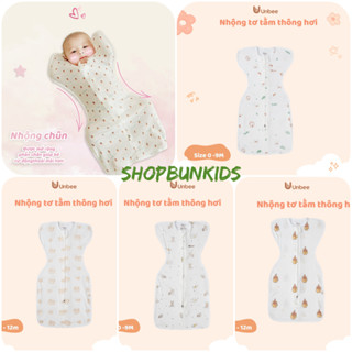 Nhộng Chũn Sơ sinh UnBee Vải mỏng chất mát  Tơ Tằm Thông Hơi Unbee cho bé từ 0-9 tháng