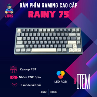 [Sẵn Hàng]Bàn Phím Cơ Custom Rainy75 Nhôm CNC 3 Modes Via Hotswap - Jinoz Gaming Studio