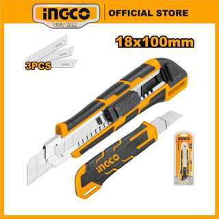 Dao rọc giấy ingco hkns16538 | hkns28035 x3 lưỡi dao 18mm x 100mm, chiều dài 169mm