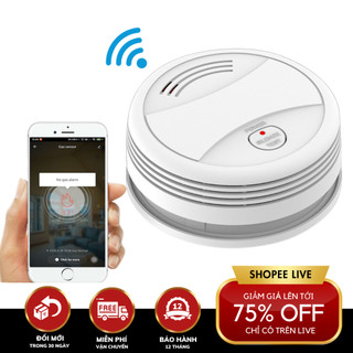 Cảm biến khói chống cháy thông minh Tuya WiFi, Cảnh báo quá APP điện thoại, cài đặt dễ dàng - BH 12T