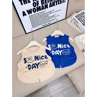 Bộ ba lỗ mùa hè NICE DAY 2 màu cho bé tai bé gái 6-18kg