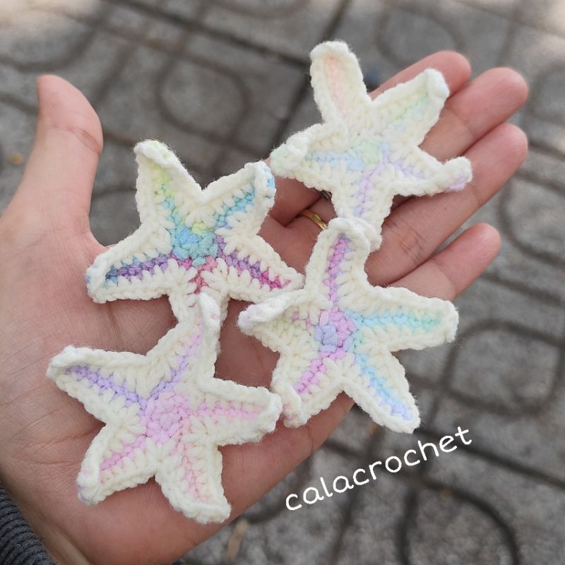 Kẹp tóc sao biển bằng len handmade (ảnh thật shop chụp)
