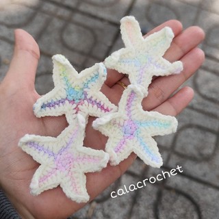 Kẹp tóc sao biển bằng len handmade
