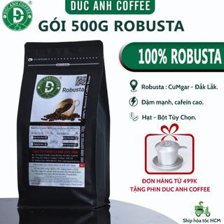500g robusta duc anh coffee rang mộc từ vùng núi lửa cưmgar - buôn ma thuột - đắc lắc, đậm vị, cafein cao hạt bột
