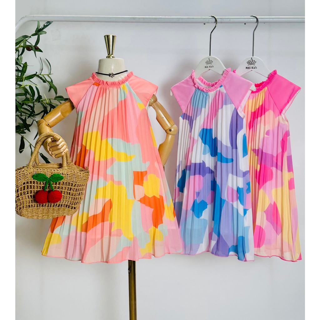[NEW ARRIVAL][SIZE NHÍ+ĐẠI] ĐẦM DẬP LY  HOA ĐIỆU ĐÀ BÉ GÁI