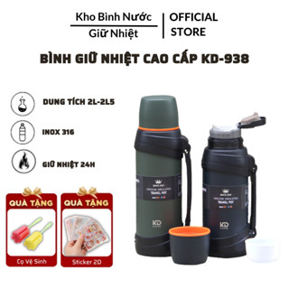 Bình Nước Giữ Nhiệt Dung Tích 2L-2L5 KD-938,Bình Nước Cao Cấp Inox 304 Giữ Nhiệt 24 Tiếng Có Quai Xách Dây Đeo Tiện Lợi