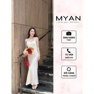 Váy lụa 2 dây dáng suông dài phong cách thanh lịch myan design vvn032401