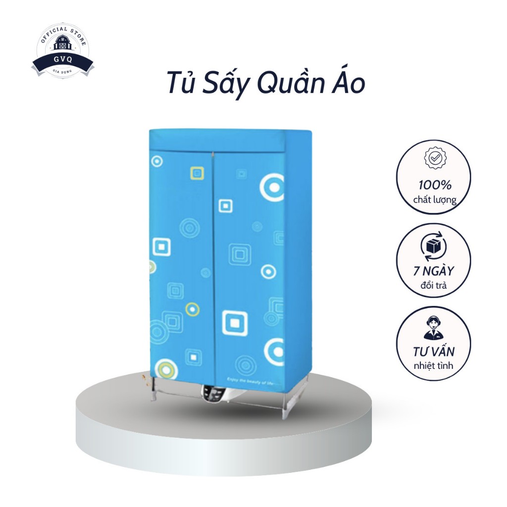 Tủ Sấy Quần Áo Công Nghệ Sấy 360 Độ Có Điều Khiển Từ Xa Không Tiếng Ồn Hàng Chính Hãng GVQ Store