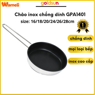 Chảo inox chống dính Goldsun GPA1401, chảo đáy từ 3 lớp sử dụng trên mọi loại bếp