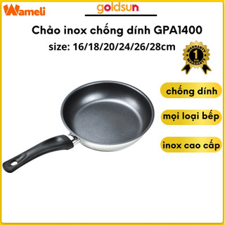 Chảo chống dính đáy từ 3 lớp chất liệu Inox, nhiều kích cỡ (16/18/20/24/26/28cm) Goldsun GPA1400