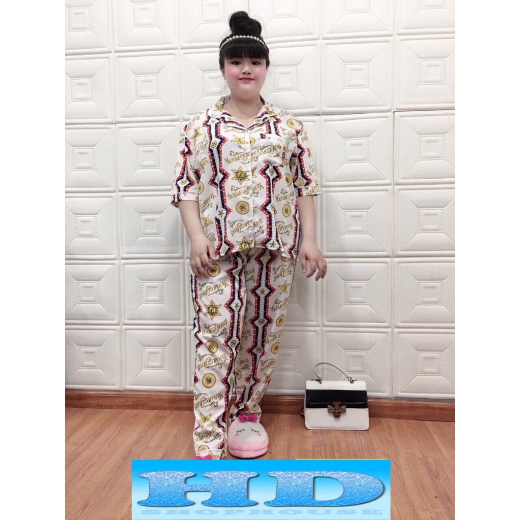 (85-100kg) Đồ bộ bigsize pijama lụa hàn TNQD. hongduyen_2188