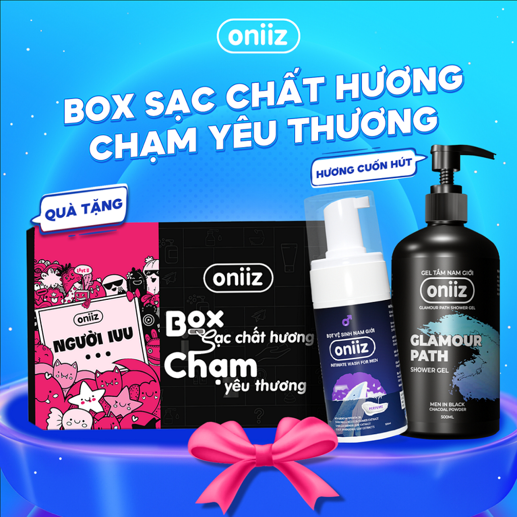 Quà Tặng Người IUU - Hương Quyến Rũ Oniiz | Sữa tắm hương nước hoa Men In Black 500ml, Bọt vệ sinh nam giới Perfume