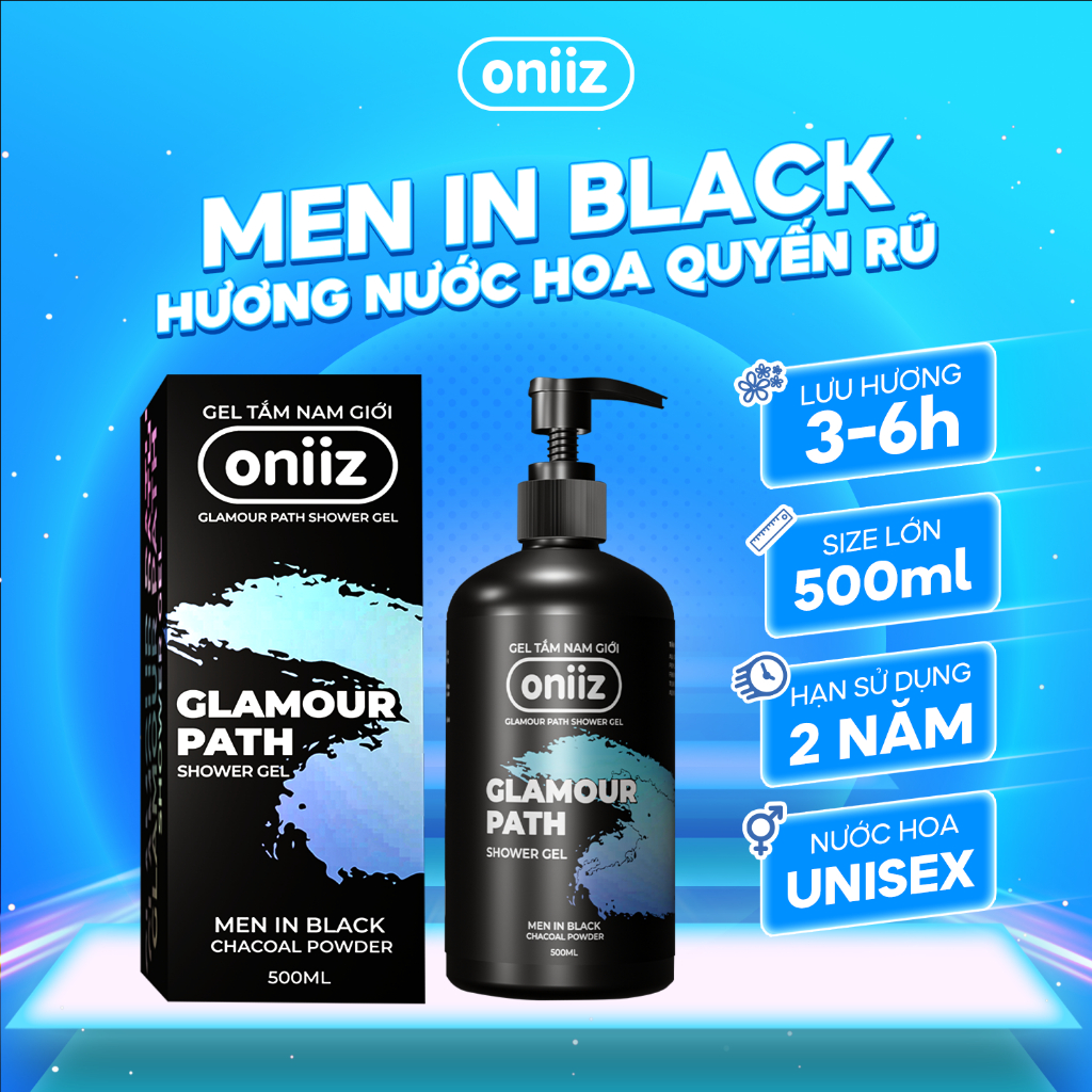Quà Tặng Người IUU - Hương Quyến Rũ Oniiz | Sữa tắm hương nước hoa Men In Black 500ml, Bọt vệ sinh nam giới Perfume