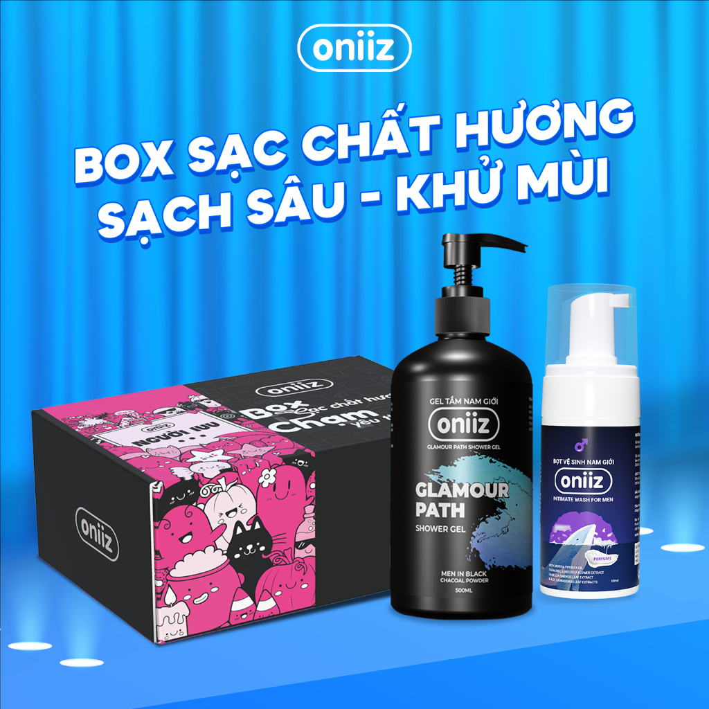 Quà Tặng Người IUU - Hương Quyến Rũ Oniiz | Sữa tắm hương nước hoa Men In Black 500ml, Bọt vệ sinh nam giới Perfume