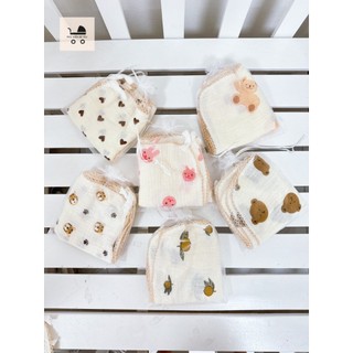 Set 5 cái Khăn sữa xô MUSLIN cho bé cao cấp mềm mại kèm túi lưới