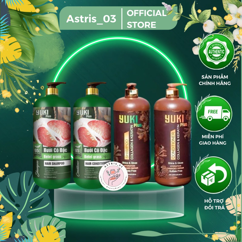 Cặp Gội Xả Siêu Mềm Mượt Yuki Keratin Collagen