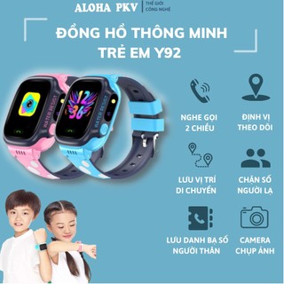 Đồng Hồ Thông Minh định vị Trẻ Em Y92, Cảm Biến Màn Hình, Lắp Sim Nghe Gọi