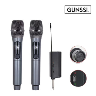  Bộ micro không dây hát karaoke Gunssi TTD- M12 Micro sạc pin Type C Mic cầm tay UHF  không dây  