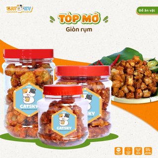Tóp Mỡ Rim Mắm CATSKY FOOD Sốt Mắm Chiên Giòn Ăn Kèm Bánh Tráng Phơi Sương