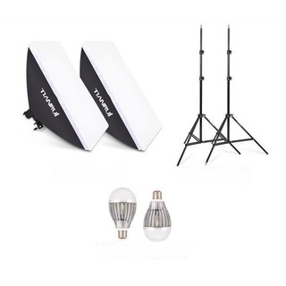 Bộ đèn studio chụp ảnh Tianrui, Quay Phim, Livestream Chuyên Nghiệp, Cao 2m Softbox 50x70cm Tặng Đèn 150W