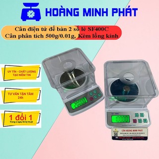 Cân điện tử 2 số lẻ - Cân để bàn 500g 0.01g SF400C, Cân để bàn, cân phân tích kèm lồng kính