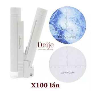 Kính lúp x100 lần OKKS cầm tay