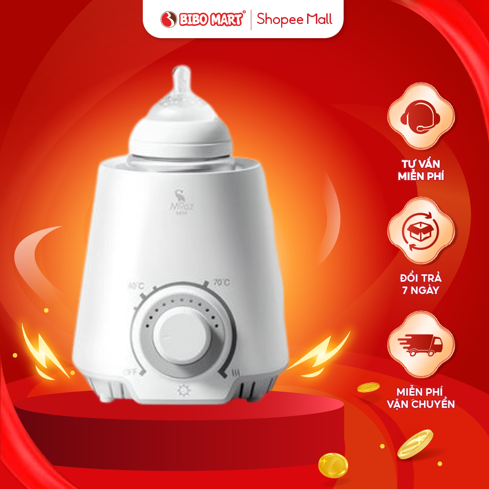 Máy Hâm Sữa Đa Năng 3 In 1 MB039 Moaz Bébé Hâm Đồ Ăn Tiệt Trùng Bình Sữa Nhựa PP Cao Cấp An Toàn Cho
