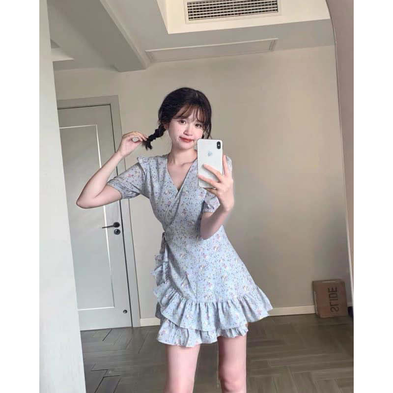 Đầm hoa đắp tà Koko (ảnh thật/ có sẵn)