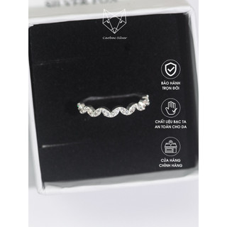 Nhẫn Nữ Bạc Ta Caobac Silver Đính Đá Lượn Sóng Sang Trọng, Nhẹ Nhàng Cho Nữ