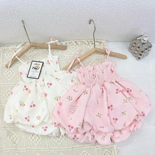 Set áo hai dây hoa nhí dáng bí mùa hè cho bé gái từ 10-30kg