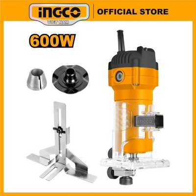 Máy soi gỗ cầm tay, máy phay cắt mép 600W INGCO PLM6001 mũi phay 1/4 inch (6mm)
