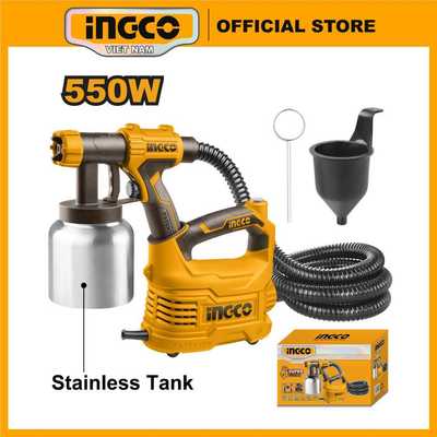 Máy phun sơn dùng điện Ingco SPG5008-2 550W bình chứa thép 0.1-0.2Bar dung tích bình 800ml
