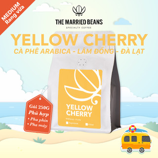 Cà phê đặc sản rang mộc Arabica 100% YELLOW CHERRY, rang vừa (espresso, phin) THE MARRIED BEANS (Gói 250G)
