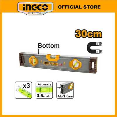 Thước thủy Ingco cân bằng có nam châm dài 30cm HSL38030M