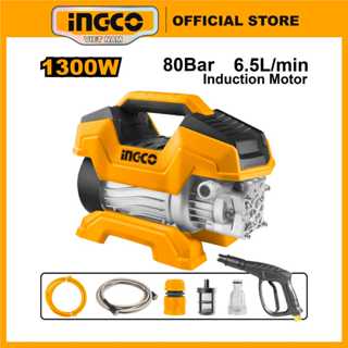 Máy rửa xe ingco 1300w HPWR13018 xịt rửa xe máy, xe đạp xe ô tô vệ sinh sân vườn tưới cây motor không chổi than dây đồng
