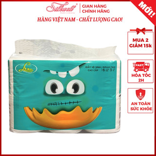 Giấy vệ sinh Lium 6 cuộn 3 lớp giấy vệ sinh cao cấp chất liệu nhập khẩu mềm mịn không tẩy trắng